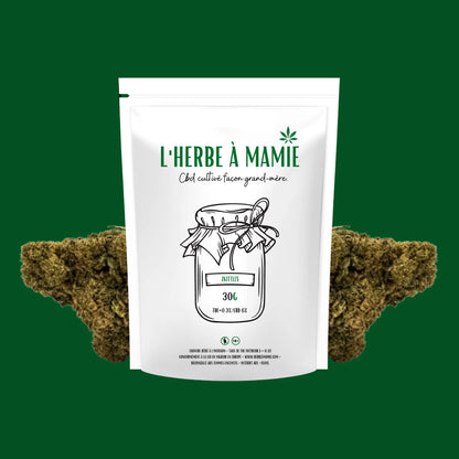 Packaging L'Herbe à Mamie blanc plus fleur de CBD Zkittles